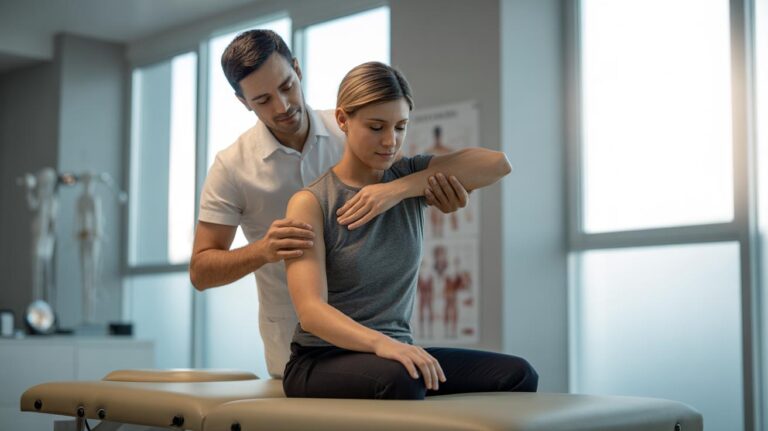 Deze fysiotherapeut manipulatie verlicht gespannen schouders in 30 seconden chrono direct onmiddellijk meteen