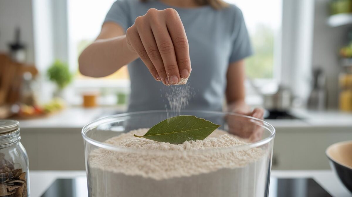 Een enkel laurierblad in de meelpot voorkomt definitief de invasie van deze hardnekkige insecten voor maanden