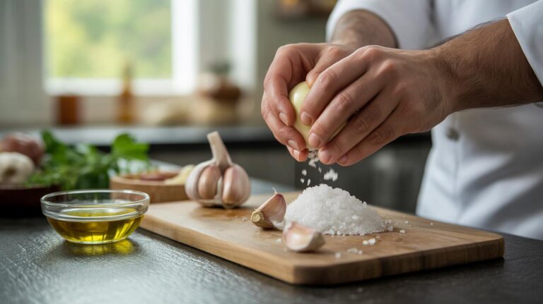 Knoflook wrijven met grof zout voor het koken verdrievoudigt de antioxidanten precies volgens recent onderzoek